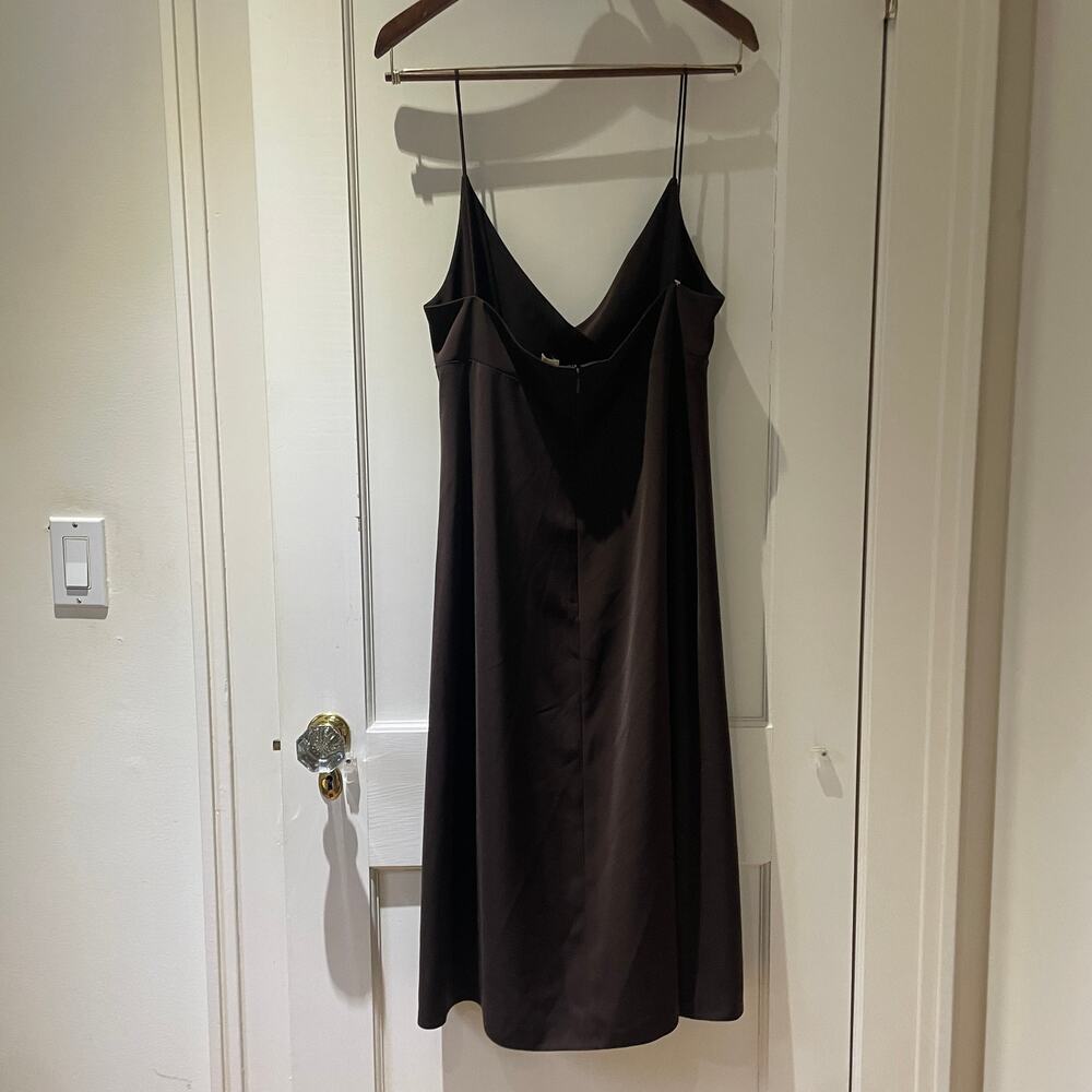J Crew Long Brown Slip Dress Spaghetti Straps Size 12 - Picture 4 of 7